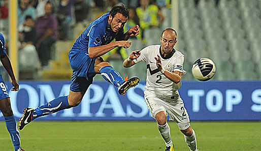 Giampaolo Pazzini (l.) erzielte gegen Slowenien das goldene Tor für die Italiener