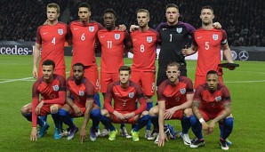 Die englische Nationalmannschaft vor dem Testspiel gegen Deutschland im März 2016