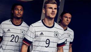DEUTSCHLAND - HEIM: Nadelstreifen, Baby! Das DFB-Team läuft auch bei der EM 2020 in Schwarz und Weiß auf. Allerdings gibt es einige Feinheiten bei der neuen adidas-Kreation.