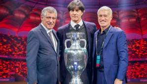 Joachim Löw, Didier Deschamps und Fernando Santos treffen in Gruppe F aufeinander.