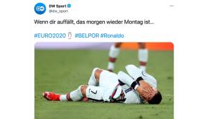 Hintergrund: CR7 ging in der ersten Halbzeit nach einer leichten Berührung von Thomas Meunier theatralisch zu Boden, hielt sich schreiend das Gesicht und rollte sich um die eigene Achse. Schiri Brych entschied richtigerweise nicht auf Foulspiel.