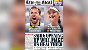 The Mail: "Kommt er wirklich nach Hause?! Harry bringt England ins Traumland. England gewinnt gegen die Ukraine und zieht ins Halbfinale gegen Dänemark ein."