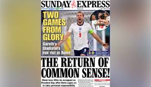 Express: "Zwei Spiele vom Ruhm entfernt. Gareths Gladiatoren toben sich in Rom aus."