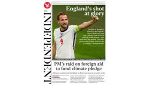 THE INDEPENDENT: "Englands Chance auf Ruhm. Heute Abend im Wembley, angefeuert von Millionen, wird Harry Kane ein junges Team führen, das bereits Geschichte geschrieben und die Nation in ihren Bann gerissen hat."