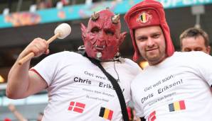 Nicht nur die Spieler, sondern auch die belgischen Fans wünschten Eriksen eine schnelle Genesung.