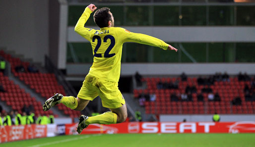 Villarreal-Stürmer Giuseppe Rossi erzielte beim 5:1 gegen Twente sein neuntes EL-Tor