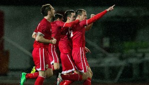 Die Spieler von Gibraltar freuten sich über den historischen Sieg