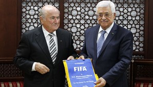 Sepp Blatter und Mahmud Abbas unterstützen seit 1998 die FIFA-Mitgliedschaft Palästinas