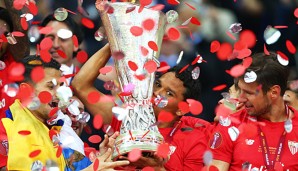 Der FC Sevilla beim Sieg der Europa League im letzten Jahr