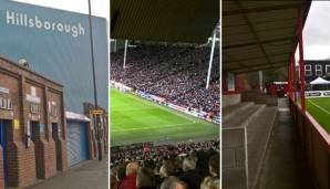 Das Hillsborough Stadion, das Stadion an der Bramall Lane und der Coach & Horses Ground (v.l.)