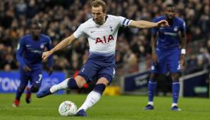 Platz 12 - Harry Kane (Tottenham Hotspur): 26 Chancen - 53,85 Prozent Trefferquote.