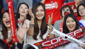 Der Frauenanteil ist bei Spielen der südkoreanischen Nationalmannschaft erstaunlich hoch.