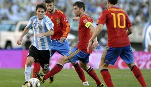 Lionel Messi spielte 2010 in einem Freundschaftspiel gegen Spanien.