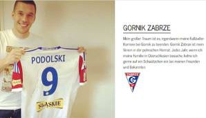 Lässt Lukas Podolski großen Worten auch große Taten folgen? Seine Ankündigung auf seiner Homepage, seine Karriere bei Gornik Zabrze beenden zu wollen.