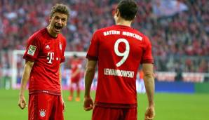 Platz 18: Robert Lewandowski & Thomas Müller (FC Bayern, 2015/16): 50 Tore.