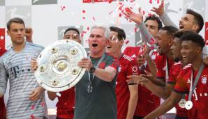 Platz 21: FC BAYERN MÜNCHEN, Saison 2017/18 - 84 Punkte aus 34 Spielen (82,4 Prozent aller möglichen Punkte), Platz eins in der Bundesliga.