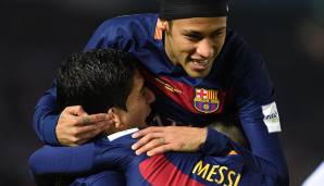 Platz 3 - 81 Tore: Luis Suarez, Lionel Messi, Neymar (FC Barcelona) - 2014/15.