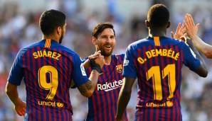Platz 14 - 65 Tore: Lionel Messi, Luis Suarez, Ousmane Dembele (FC Barcelona) – 2018/19.