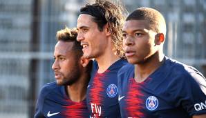 Platz 25 - 60 Tore: Edinson Cavani, Neymar, Kylian Mbappe (Paris Saint-Germain) – 2017/18.