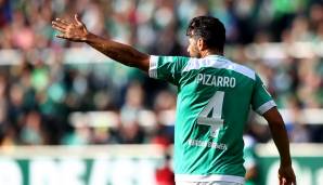 Claudio Pizarro (Stürmer) bei Werder Bremen in der Saison 2018/19 - Trikotnummer: 4