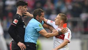 SANTIAGO ASCACIBAR: Bei einem Spiel gegen Bayer Leverkusen im April 2019 spuckte der heutige Hertha-Spieler, damals noch im Trikot des VfB Stuttgart, in Richtung seines Gegenspielers Kai Havertz.