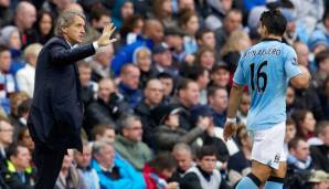 PLATZ 11: Roberto Mancini - 815,80 Mio. Euro für 82 Spieler - teuerster Transfer: Sergio Agüero für 40 Mio. Euro von Atletico Madrid zu Manchester City (2011).