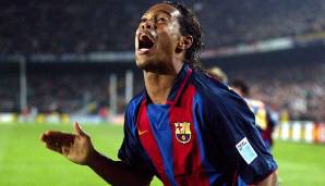 PLATZ 13: RONALDINHO - für 32,25 Millionen Euro als 23-Jähriger in der Saison 2003/04 von Paris Saint-Germain zum FC Barcelona.