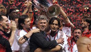 CARLO ANCELOTTI holte Filippo Inzaghi 2001 von Juventus Turin zur AC Milan. Kostenpunkt: 36,15 Millionen Euro.
