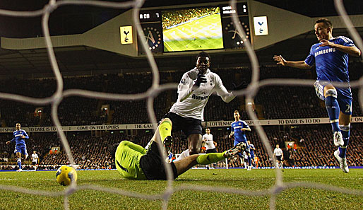 Nach toller Vorarbeit von Christian Bale erzielte Emmanuel Adebayor das 1:0 für die Spurs