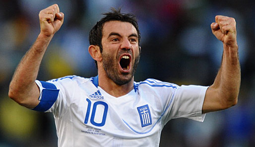 Georgios Karagounis ist mit 120 Länderspielen Rekord-Nationalspieler von Griechenland