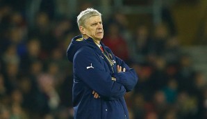 Arsene Wenger steht mit dem FC Arsenal trotz der Klatsche gegen Southampton auf Rang zwei