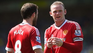 Juan Mata und Wayne Rooney spielen mit Manchester United bisher eine durchwachsene Saison