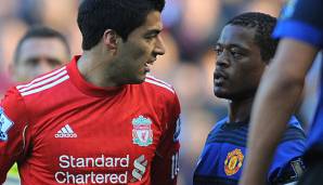 Angeblich beleidigte Liverpools Luis Suarez Uniteds Patrice Evra bei einem Spiel im Oktober 2011 rassistisch.