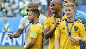 Eden Hazard, Vincent Kompany und Kevin De Bruyne sicherten sich bei der WM den dritten Platz.