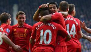 Platz 8: FC Liverpool in der Saison 2013/2014: 84 Punkte (2 Punkte Rückstand auf Manchester City)