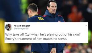 Auch wenn Emery und Özil immer wieder sagen, es gebe kein persönliches Problem zwischen den beiden, stieß die Entscheidung, den besten Mann auszuwechseln, auf absolutes Unverständnis.