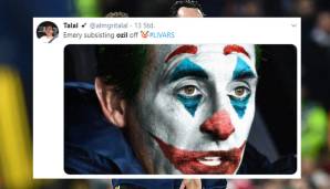 Wir interpretieren dieses Bild mal so: Die Performance von Emery im Spiel gegen Liverpool war nicht sog gut wie die von Joaquin Phoenix in "Joker".