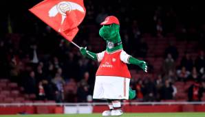 Der Gunnersaurus ist das Maskottchen des FC Arsenal - und bei den Fans Kult.