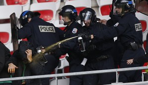 Die Polizei musste vor der Partie von Nizza gegen St. Etienne einschreiten