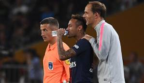 Gute Laune bei Thomas Tuchel und Neymar: Der Brasilianer wurde beim Stand von 3:0 gegen Monaco eingewechselt.