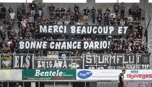 So verabschiedeten die Fans des SK Sturm Graz Dario Maresic nach Frankreich.