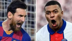 Lionel Messi (l.) soll nach Wunsch von PSG neuer Teamkollege von Kylian Mbappe in Paris werden.