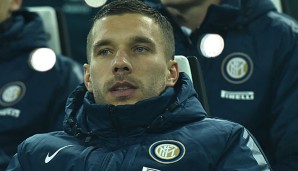 Lukas Podolski wurde bei seinem Debür für Inter in der zweiten Halbzeit eingewechselt