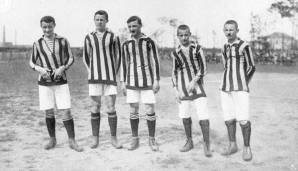 Luigi Cevenini (Inter Mailand - 1912-15, 1919-1921 und 1922-27/ AC Mailand - 1915-19/ Juventus Turin 1927-1930, links im Bild).