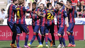 Barca durfte gegen Cordoba achtmal zum fröhlichen Mannschaftsjubeln zusammenkommen