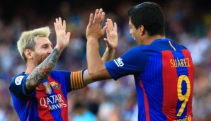 Lionel Messi und Luis Suarez hatten am 1. Spieltag ihren Spaß