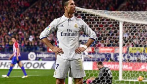 Cristiano Ronaldo posiert nach seinem Tor gegen Atletico