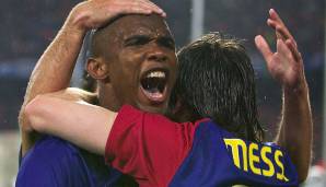 Spielten von 2004 bis 2009 beim FC Barcelona zusammen: Samuel Eto'o und Lionel Messi.