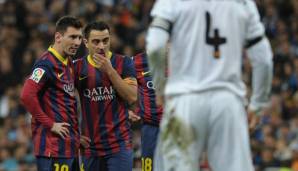 Lionel Messi und Xavi ließen Xabi Alonso verzweifeln.