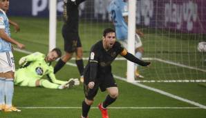 Lionel Messi bejubelt Barcas 2:0 bei Celta Vigo.